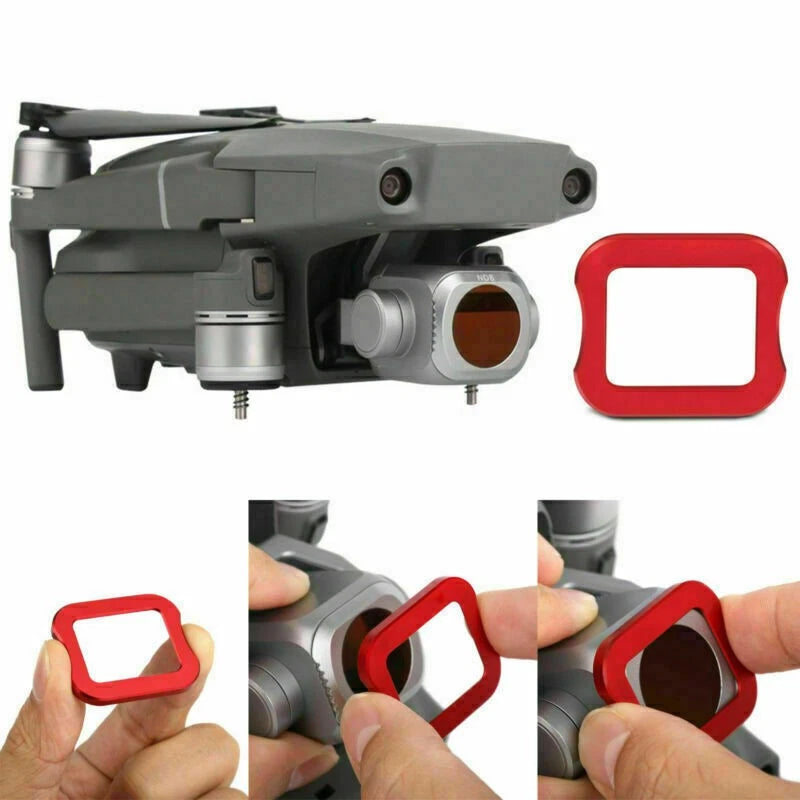 DJI Mavic 2 Pro lens filter mounting tool, red handle with gray installation head