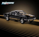 Majorette 1:64 die-cast Shelby GT350 1965 model car in black with gold stripes