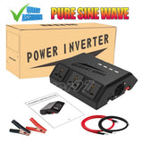 2000W LCD Car Power Inverter DC12V To AC110V 220V Pure Sine Wave Solar Converter