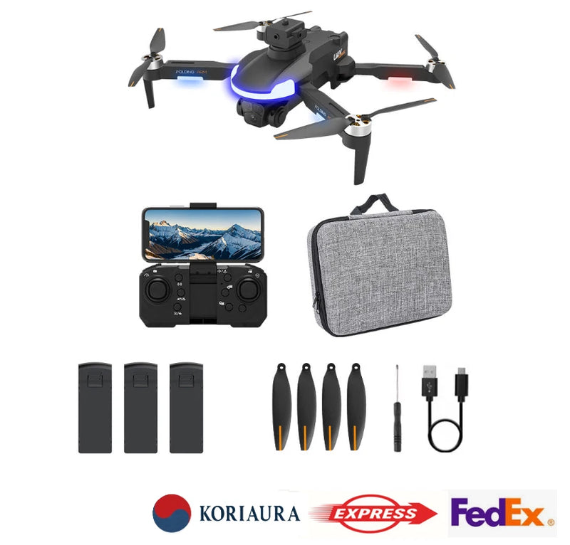 Daehotoy aerial drone kit with dual HD camera, remote, carrying case, and accessories