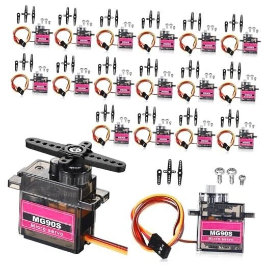 16 Pcs Mini MG90s 9g Micro Servo Motor RC Servo Kit for Robot Helicopter