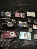 Digital Camera Lot Of 7 FOR PARTS/ REPAIR Canon Nikon Sony Lumix Kodak Cybershot