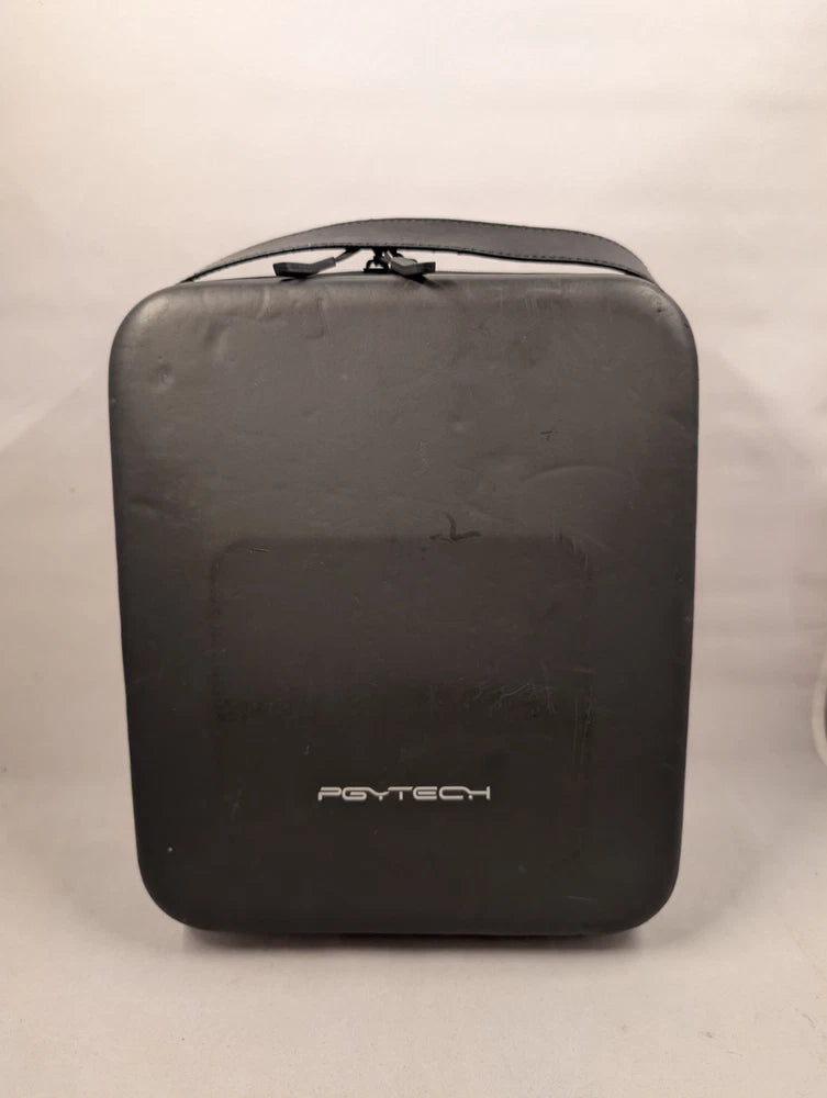 Hard shell carrying case with top handle, dark gray, zip closure, PGYTECH logo