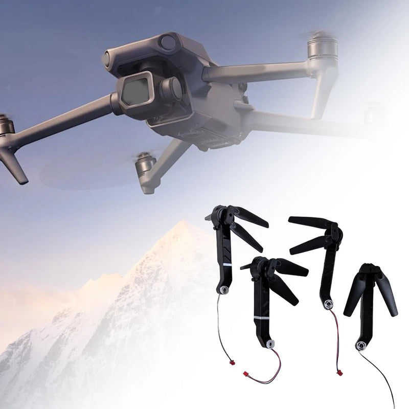 RC drone motor arm set with prop mounts and wiring harnesses