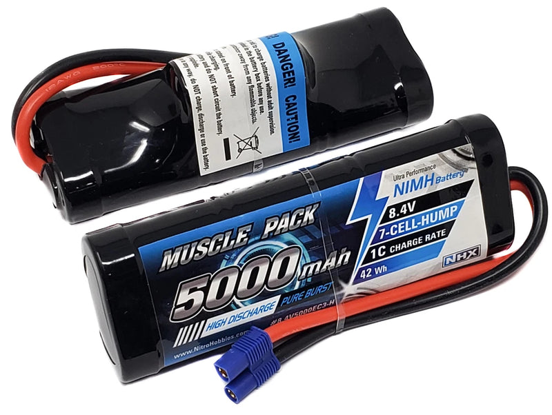NHX Muscle Pack 8.4V 5000mAh 7-Cell Nimh Hump Battery w/ EC3 Connector Battery