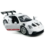 1/36 Porsche 911 GT3 RSR Model Toy Car Diecast Toy Vehicle Doors Open White