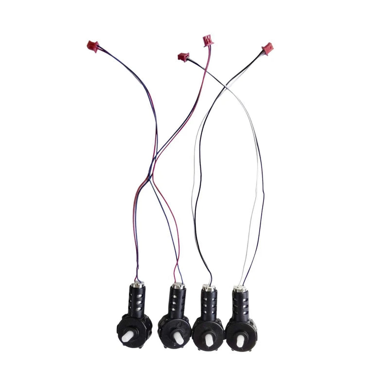Set of 4 RC drone motors with motor bases and wiring, black