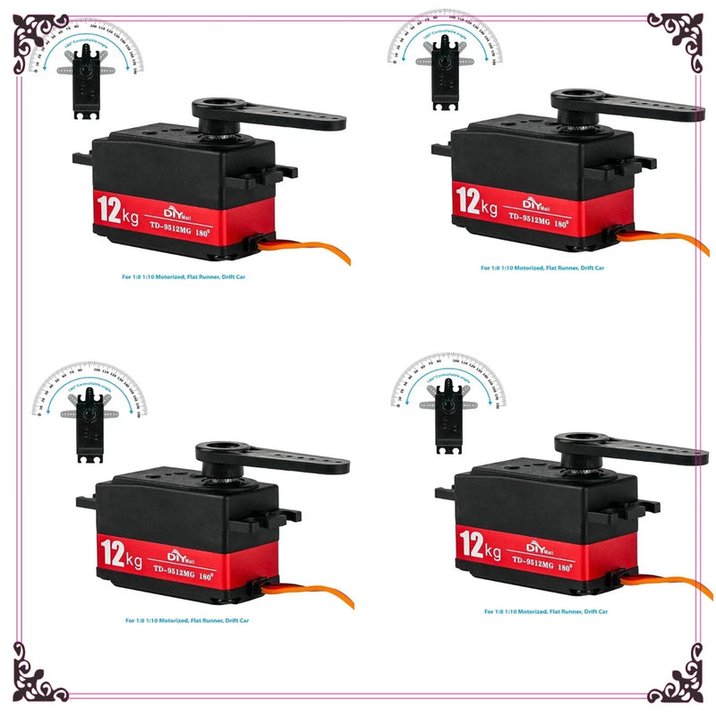 12KG Digital Servo Low Profile Full Metal Gear 4.8-7.4V for 1/10 1/8 RC Car DIY