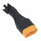 XT60 male plug adapter with black housing and exposed gold contacts