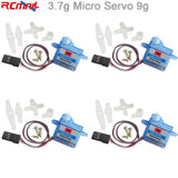 4pcs 3.7g Micro RC Analog Servo Motor 90 Degree for Drone Smart Car Robot