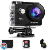 Apexcam 4K action camera with black front lens and clear waterproof housing
