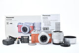 [Near MINT w/Box] Panasonic Lumix DC-GF10 Orange w/2 Lens kit  Japanese Only 899