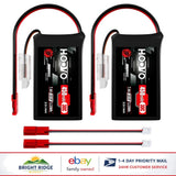 Rechargeable Lithium Polymer Battery 2S Pack for RC Helicopters and Drones