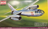 Ilyushin IL-28 Beagle scale model airplane with gray and red markings