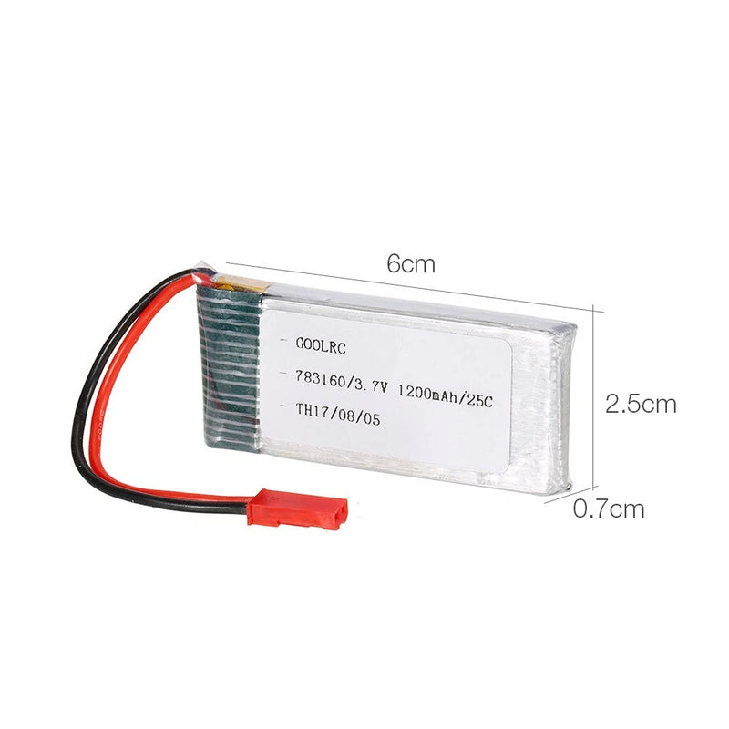 2pcs 3.7V 1200mAh 25C LiPo Battery For RC Quadcopter Easy To Use