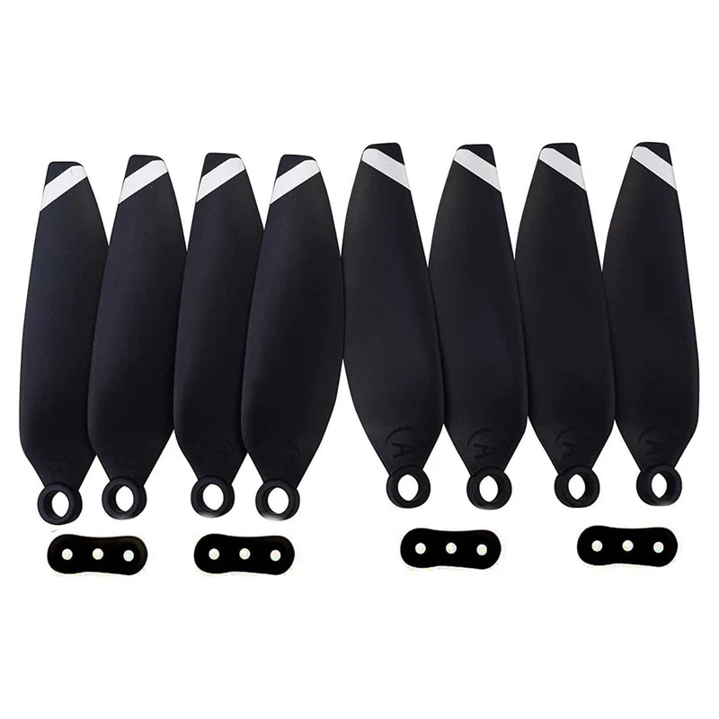8-piece quadcopter propeller set, black blades with hub mounts and screw holes