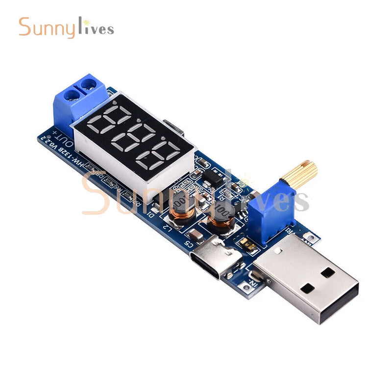 DC-DC 5V to 1.2V~24V USB Step UP Down Boost Buck Adjustable Power Supply Module.