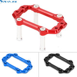 Alloy RC ESC tray servo mount, anodized aluminum frame with four posts in red/blue/black