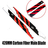 420mm carbon fiber main rotor blade, black with red camo stripe graphics