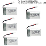 5pcs 3.7V 500mAh 25C 752540 Rechargeable Lipo battery for TK107 M68 H5C RC Drone