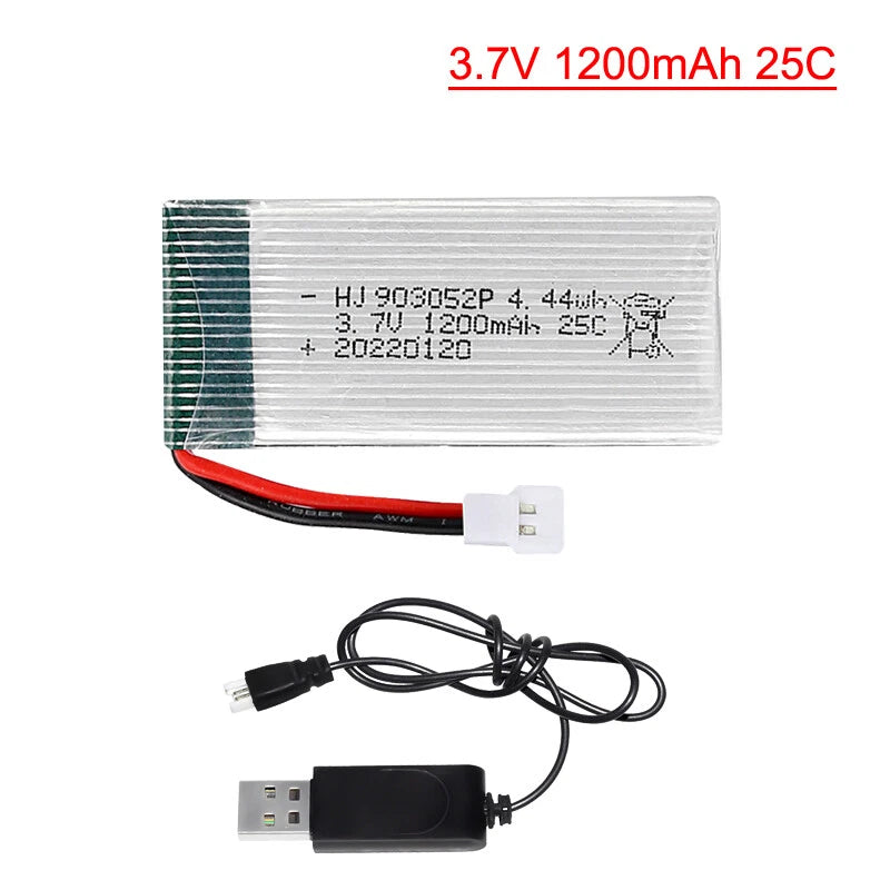 3.7V 1200mAh 25C Lipo Battery XH2.54 plug for X5SW UAV Accessories Model Airplan