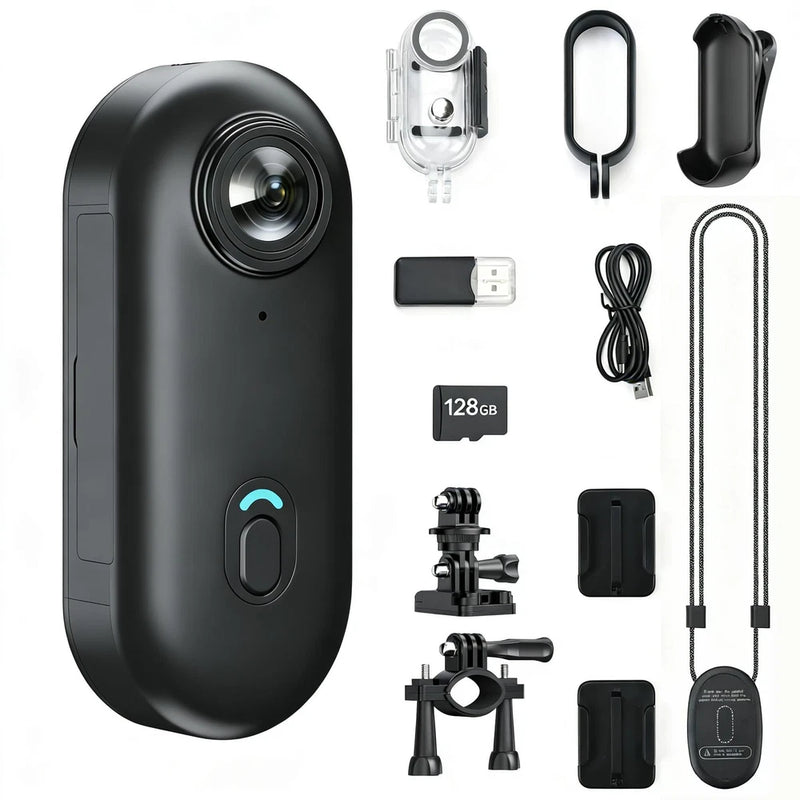 4K Mini Body Camera 128GB, Wearable Magnetic ClipOn Camera, 150?? Wide Angle P...
