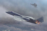 HobbyBoss 1/48 YF-23 model kit, gray stealth jet with afterburner flames