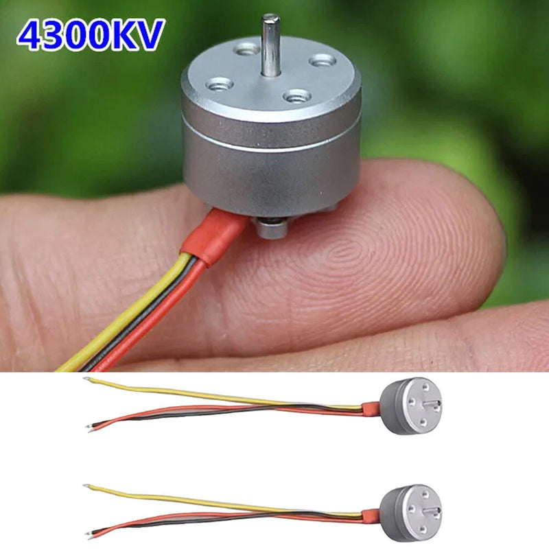 Micro brushless motor with 3-wire leads, silver housing and mounting shaft