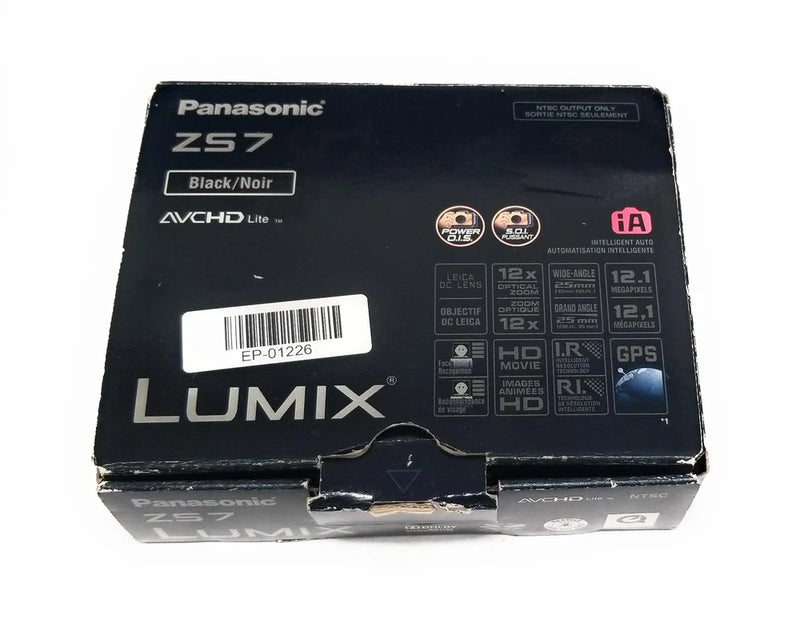 Panasonic LUMIX DMC-ZS7 12.1MP 12x Optical Zoom Travel Camera Black NO BATTERY