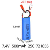 1¡Á 7.4V 500mAh Lipo Battery JST plug for WLtoys A202 A212 A222 A242 A252 4WD RC