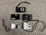 Lot of  5 Digtial Cameras Canon,  Nikon, Fujifilm Pentax, Kodak Untested AS IS