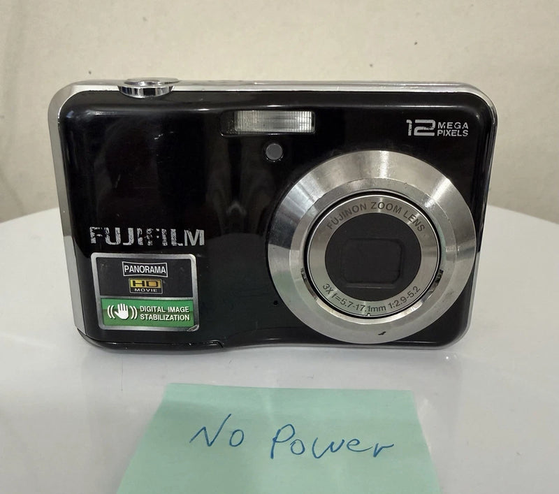 FUJIFILM FinePix AV100 12.2MP Compact Digital Camera Black For Parts NO POWER