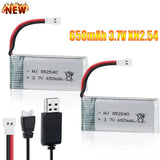 2x 650mAh 3.7V XH2.54 Lipo Battery USB Charger for Syma X5 X51 X5 X5C Drone UAV
