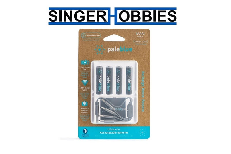 Pale Blue PBLPBAAAC Lithium Ion Rechargeable AAA Batteries 4pk HRP Battery