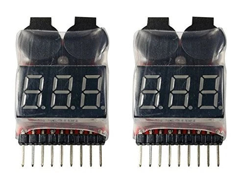 Apex RC Products 1-8 Cell Lipo Battery Voltage Checker +  Alarm - 2 Pack #1655 Battery