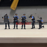 1:87/64/43 Diorama SWAT Police Doll Set Military Force Training Figure Model Toy