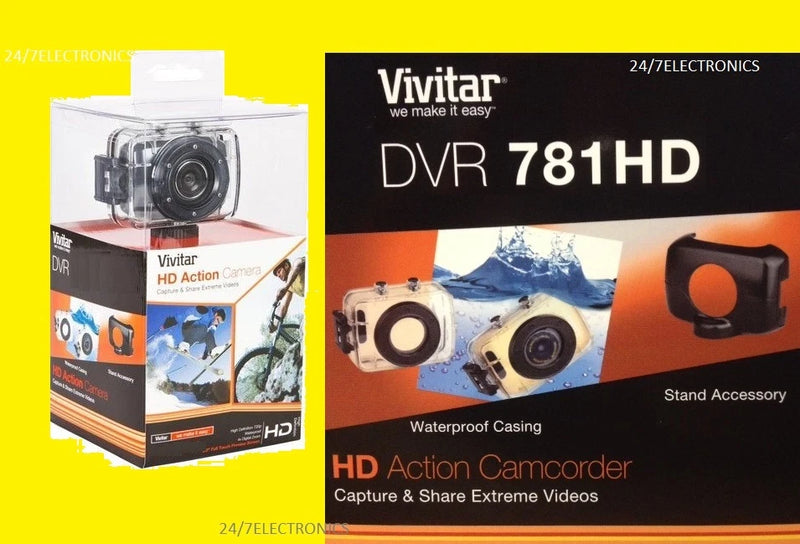 Vivitar HD CAMCORDER CAMERA ACTION WATERPROOF DVR 781HD DVR781HD 5.1 MP 4x