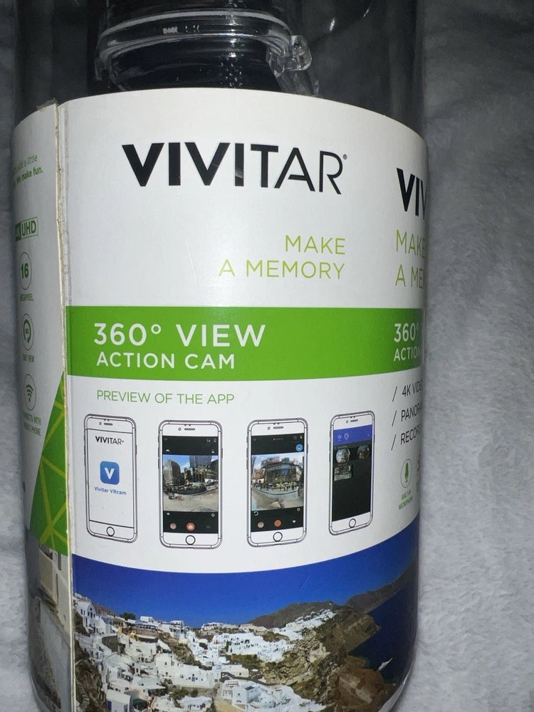 Vivitar 360?? View Action Cam DVR968HD 4K UHD 16MP Wi-Fi Waterproof Case Black