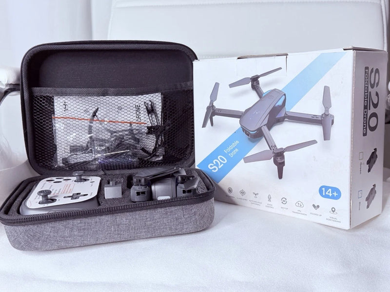 OVERFLYEN foldable quadcopter drone with camera, in zip carry case