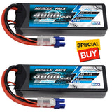 NHX Muscle Pack 2S 7.4V 4000mAh LiPo hard-case battery with EC3 connectors