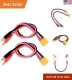 2Pcs XT90 Male Connector to 4.0MM Banana Plug Bullet Connector RC Battery Chargi Converter