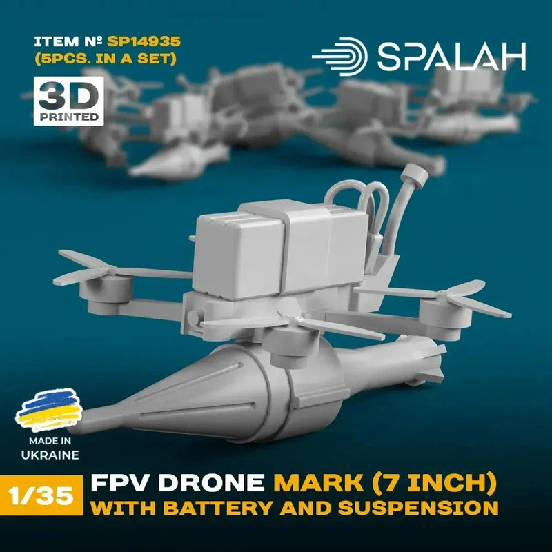 FPV Drone Mark 7" Scale 1:35 Models with Battery & Suspension 3D Printed SP14935