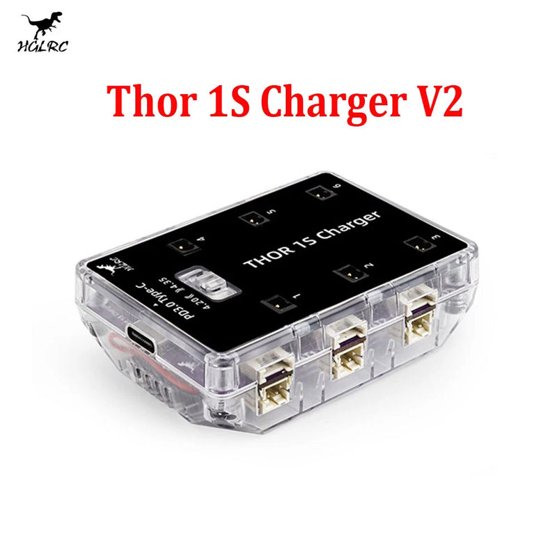 HGLRC Thor 1S LiPo Charger V2 4.2V 4.35V 6 Ports For FPV RC Airplane Car Drone