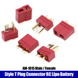 Style T Plug 25A Male / Female Connectors For FPV RC Lipo Battery ESC Helicopter