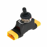 XT90 male-to-female battery power on-off rocker switch adapter, black with yellow connector