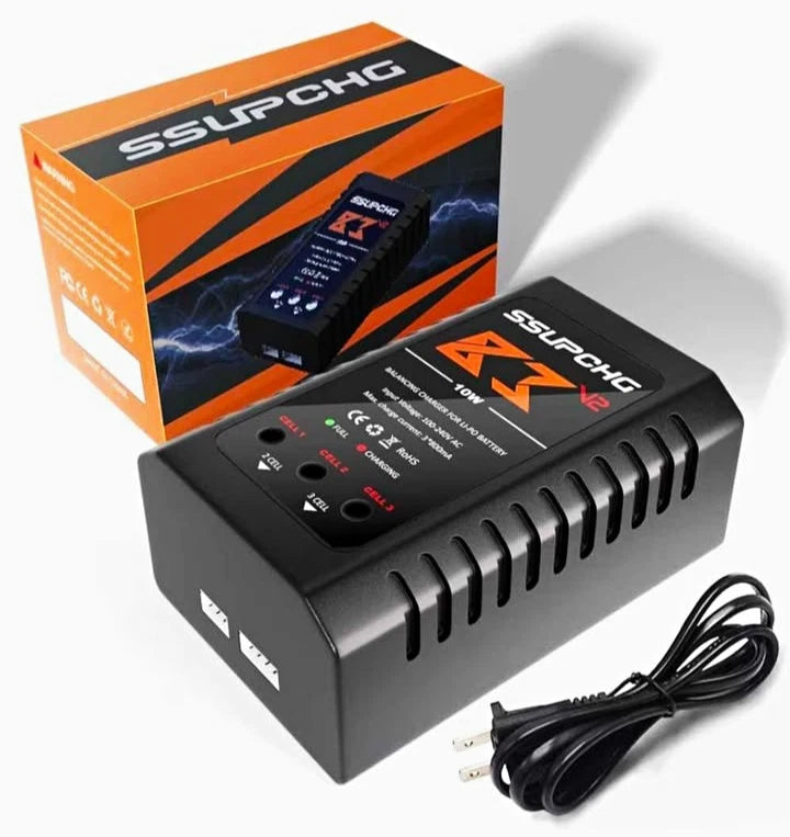 SSUPCHG Z3 V2 10W LiPo 2S-3S Balance RC Battery Charger for 1:10 Battery