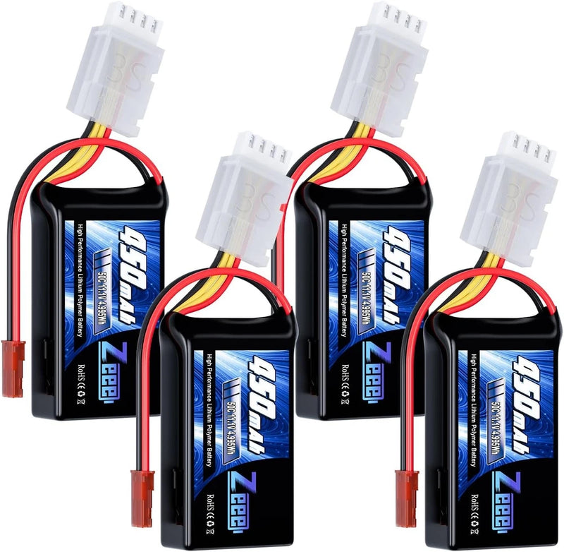 3S 450mAh Lipo Battery 11.1V 50C RC Battery with JST Plug for FPV Drone