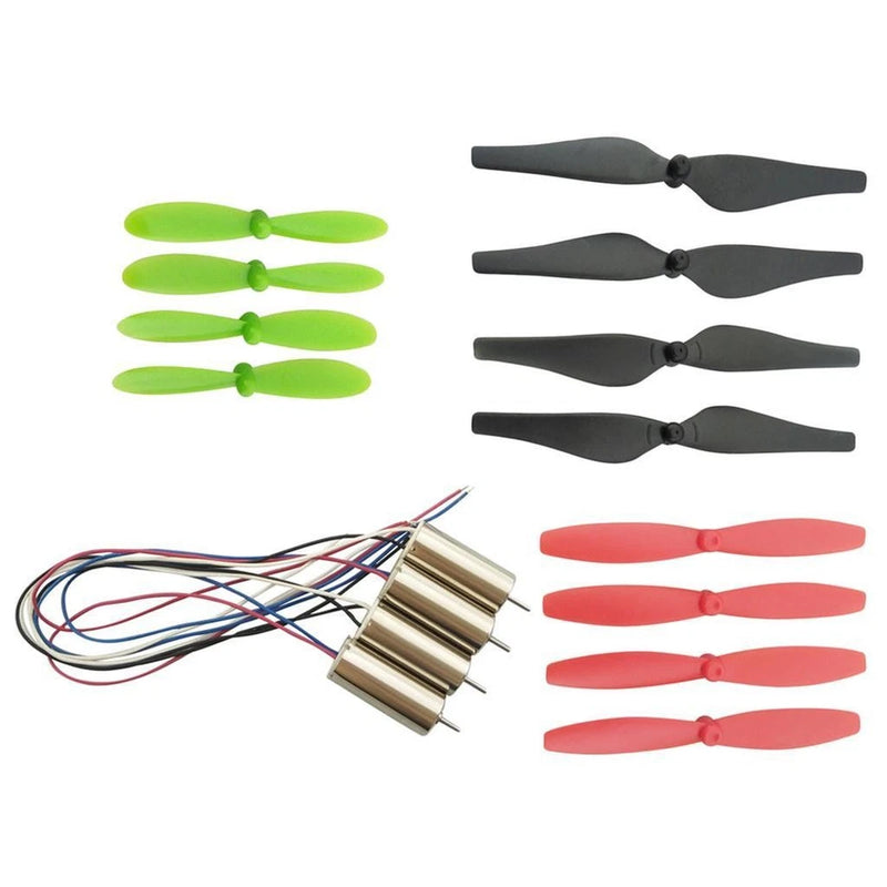 Brushed RC motor with multicolor CW/CCW propeller set