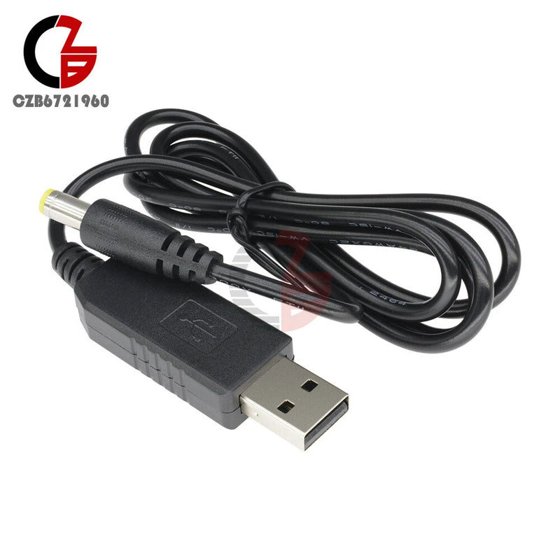 USB Port to Male Plug 5.5x2.1mm Connector DC 5V to 12V Step Up Converter Cable