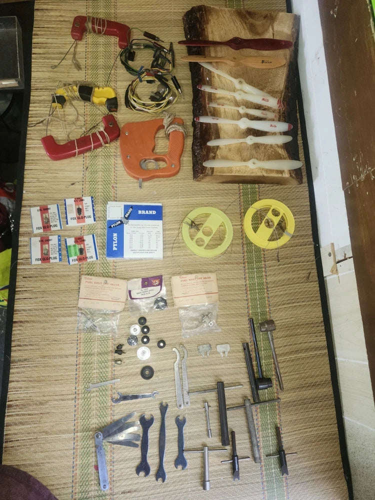 Vintage Rc Plane Glo Engine Field Station Hobby Box NOS GloPlugs And Tool Lot